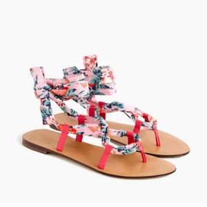 J. Crew Pink Liberty Floral Print Wrap Around  Gladiator Sandals